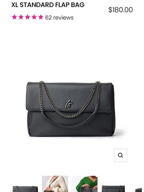 XL Standard Flap Shoulder Bag - Black